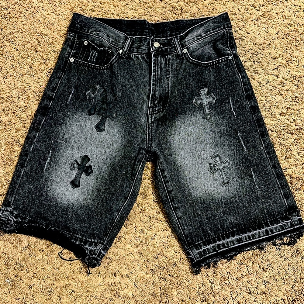 Chrome Heart Denim shorts/ size 32/ Black